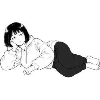 寝転んでのんびりするくじ子